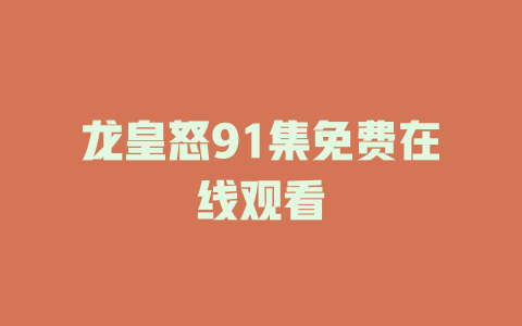龙皇怒91集免费在线观看