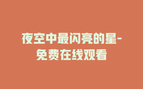 夜空中最闪亮的星-免费在线观看