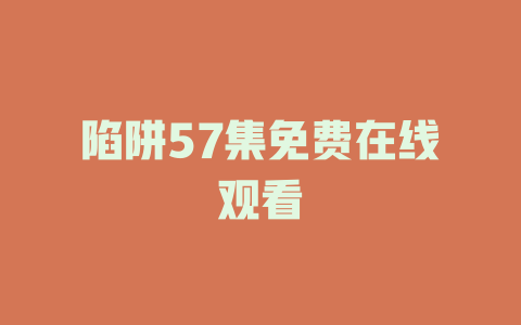陷阱57集免费在线观看