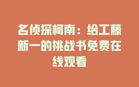 名侦探柯南：给工藤新一的挑战书免费在线观看