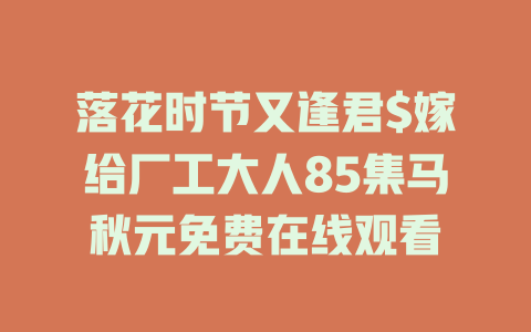 落花时节又逢君$嫁给厂工大人85集马秋元免费在线观看