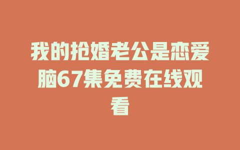 我的抢婚老公是恋爱脑67集免费在线观看