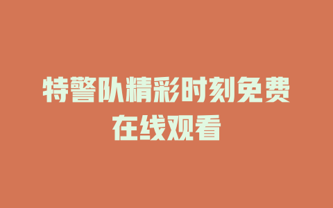特警队精彩时刻免费在线观看