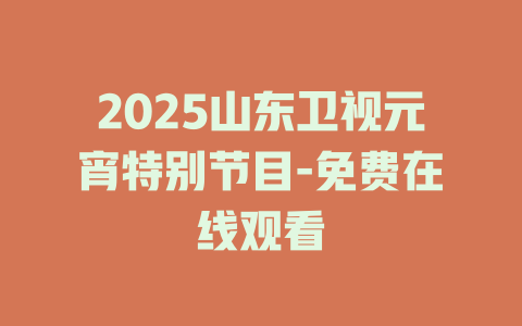 2025山东卫视元宵特别节目-免费在线观看