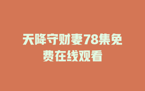 天降守财妻78集免费在线观看