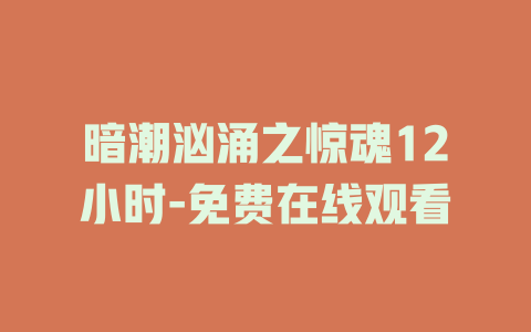 暗潮汹涌之惊魂12小时-免费在线观看