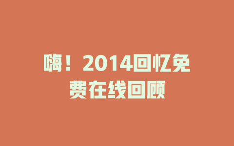 嗨！2014回忆免费在线回顾