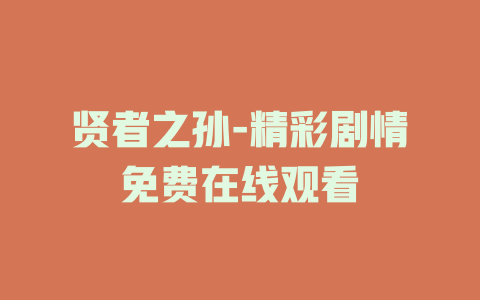 贤者之孙-精彩剧情免费在线观看