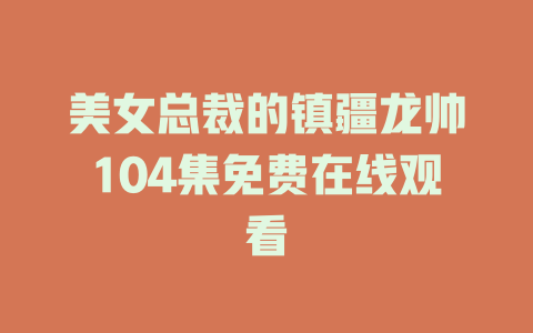 美女总裁的镇疆龙帅104集免费在线观看