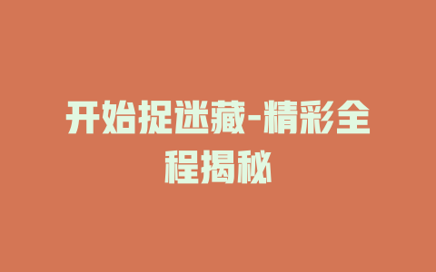 开始捉迷藏-精彩全程揭秘