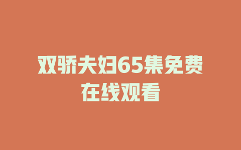 双骄夫妇65集免费在线观看