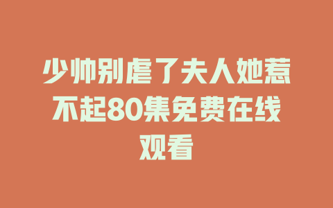 少帅别虐了夫人她惹不起80集免费在线观看