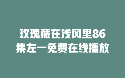 玫瑰藏在浅风里86集左一免费在线播放