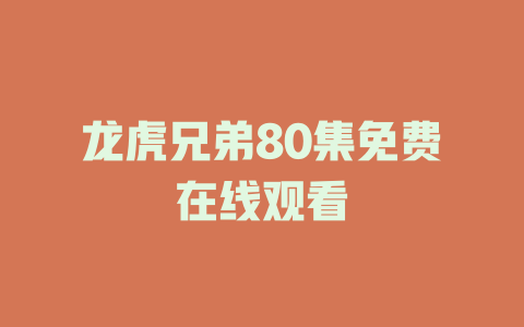 龙虎兄弟80集免费在线观看