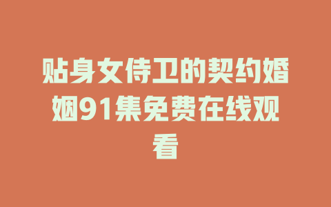 贴身女侍卫的契约婚姻91集免费在线观看
