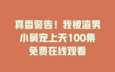 真香警告！我被渣男小舅宠上天100集免费在线观看