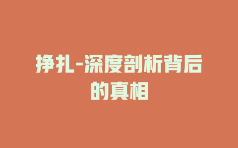 挣扎-深度剖析背后的真相