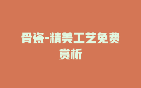 骨瓷-精美工艺免费赏析