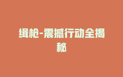 缉枪-震撼行动全揭秘