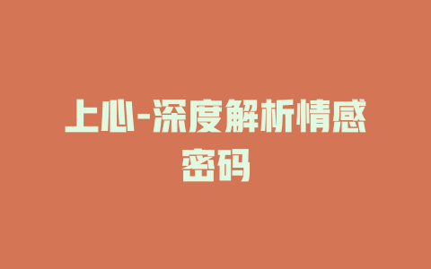 上心-深度解析情感密码