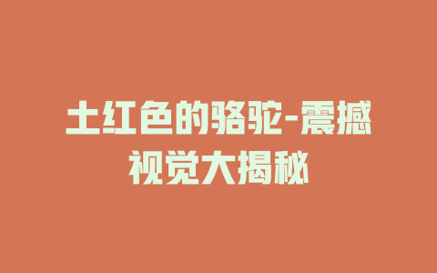 土红色的骆驼-震撼视觉大揭秘