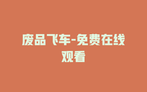 废品飞车-免费在线观看