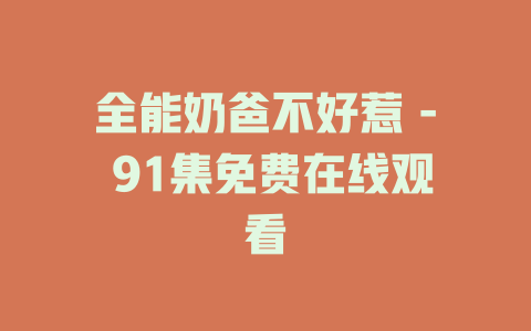 全能奶爸不好惹 - 91集免费在线观看