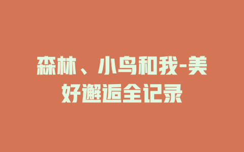 森林、小鸟和我-美好邂逅全记录