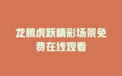 龙腾虎跃精彩场景免费在线观看
