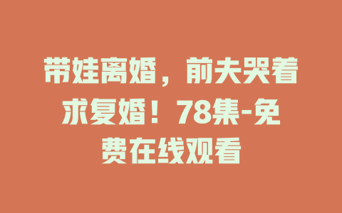 带娃离婚，前夫哭着求复婚！78集-免费在线观看