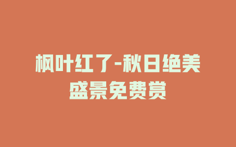枫叶红了-秋日绝美盛景免费赏