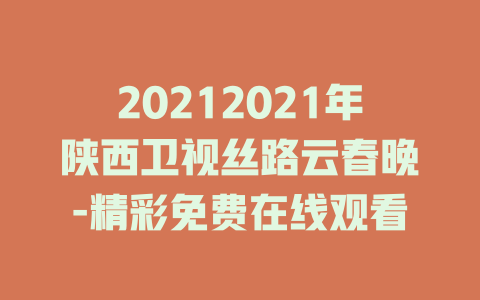 20212021年陕西卫视丝路云春晚-精彩免费在线观看
