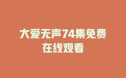 大爱无声74集免费在线观看