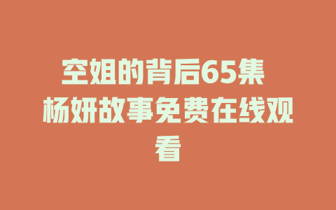 空姐的背后65集 杨妍故事免费在线观看