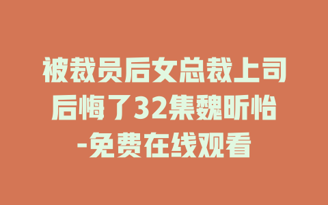 被裁员后女总裁上司后悔了32集魏昕怡-免费在线观看
