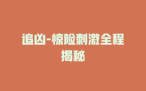 追凶-惊险刺激全程揭秘