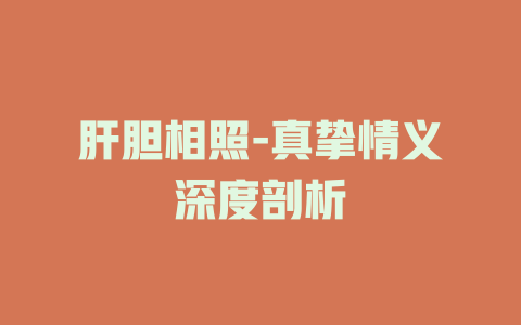 肝胆相照-真挚情义深度剖析