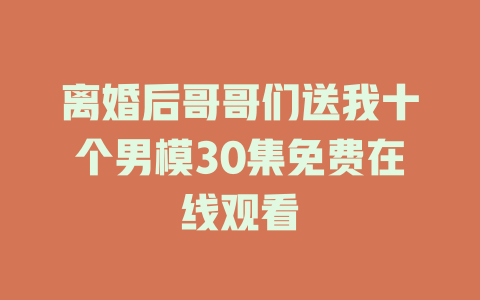 离婚后哥哥们送我十个男模30集免费在线观看
