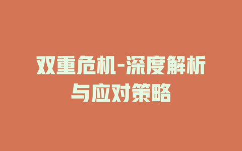 双重危机-深度解析与应对策略
