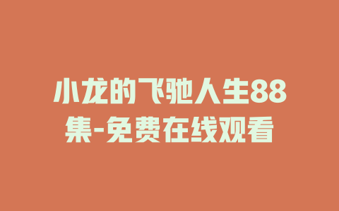 小龙的飞驰人生88集-免费在线观看