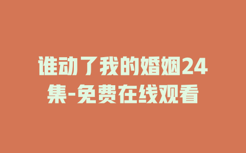谁动了我的婚姻24集-免费在线观看