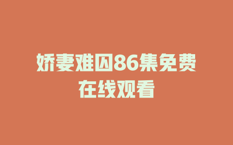 娇妻难囚86集免费在线观看