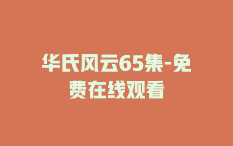 华氏风云65集-免费在线观看