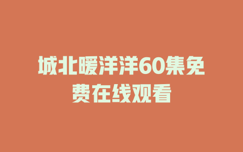 城北暖洋洋60集免费在线观看