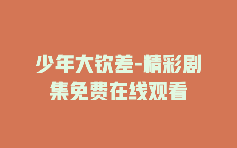 少年大钦差-精彩剧集免费在线观看