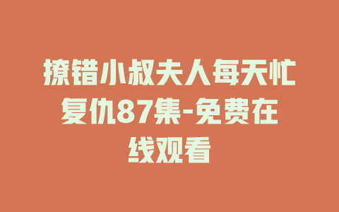 撩错小叔夫人每天忙复仇87集-免费在线观看