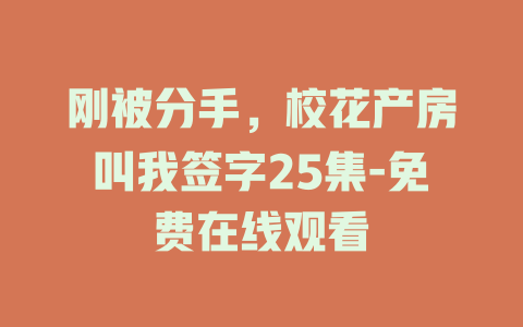 刚被分手，校花产房叫我签字25集-免费在线观看