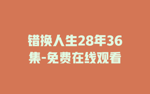 错换人生28年36集-免费在线观看