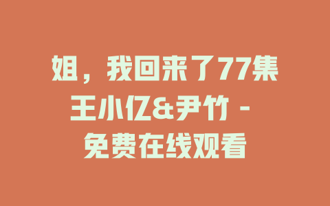 姐，我回来了77集王小亿&尹竹 - 免费在线观看