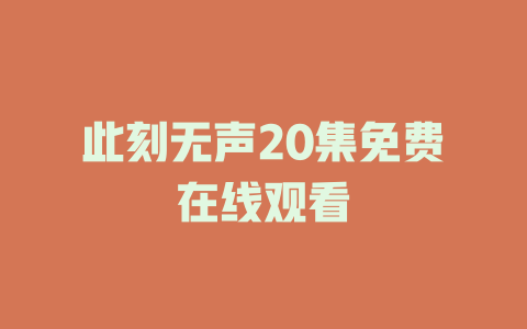 此刻无声20集免费在线观看